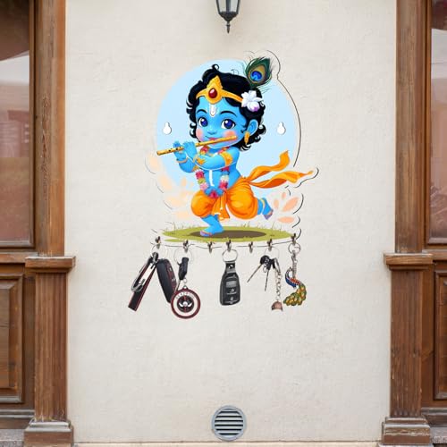 Image of Webelkart Premium Cute Krishna Key Holder for Home /Office Decor /Key Hanger for Wall Decor,Decorative Item for Home (Baby Krishna)