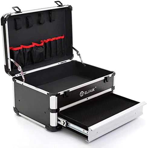 ELIAUK Portable Aluminum Tool box with Drawer Storage Carrying Toolbox