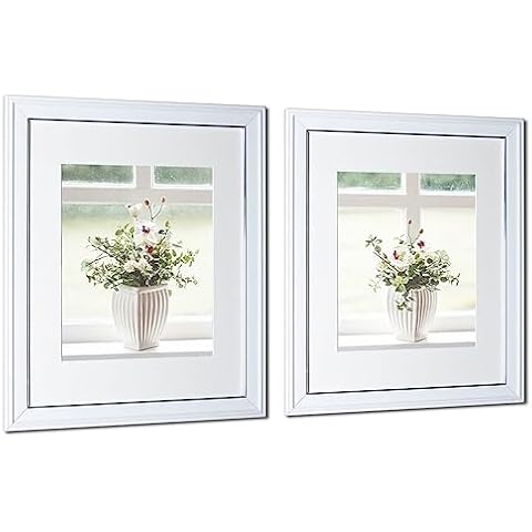 YUNDINGJI 2 pcs 11x14 White picture frame vase flower window Cover