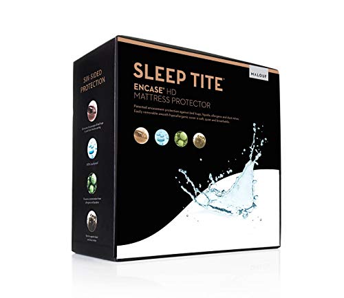 MALOUF HD Mattress encasement Protector-Waterproof-Vinyl Free-Full, White