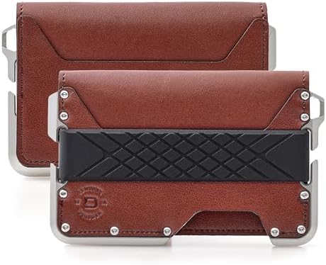 Dango Tactical Wallet โ RFID Blocking Card Holder for Men - Leather Lined Slim Minimalist - Integrated Rail System & Cash Band - Easy Access to Money and Cards โ D01 Bifold EDC Front Pocket Billfold