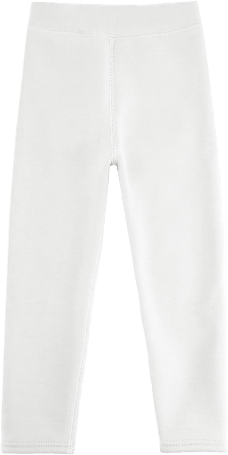 Girls Fleece Lined Leggings Winter Warm Cotton Pants for Kids 2-11 Years