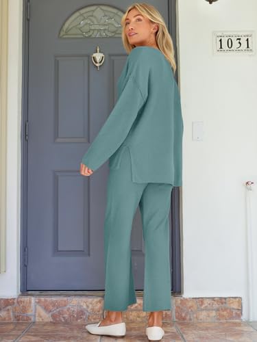 Image of LILLUSORY Women's 2 Piece Lounge Sets Oversized Slouchy Matching Cozy Knit Sets
