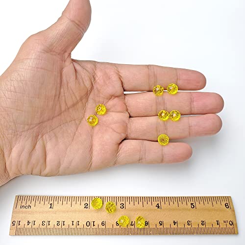 Image of 8mm Rondelle Yellow Glass Beads for Jewelry Making, 300pcs Faceted Briolette Crytal Spacer Beads for Bracelet Necklace Earring