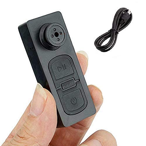 ISH Wired HD Audio Video Recorder 720p Hidden Mini Secret Cam in Button Shape DVR Small Portable Updated Mini Spy Button Cameras with SD Card Slot Up to 32GB Support, Black