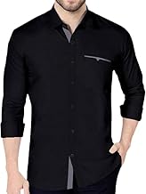 Gradual Men's Solid Soft Touch Cotton Casual Shirt with Designer Pocket with Spread Collar & Full Sleeves Shirt for Men - Regular Fit (Available in Plus Size)