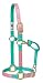 Weaver Leather Quatrefoil Patterned Adjustable Chin & Throat Snap Halter, Average, Pink/Turquoise Quatrefoil