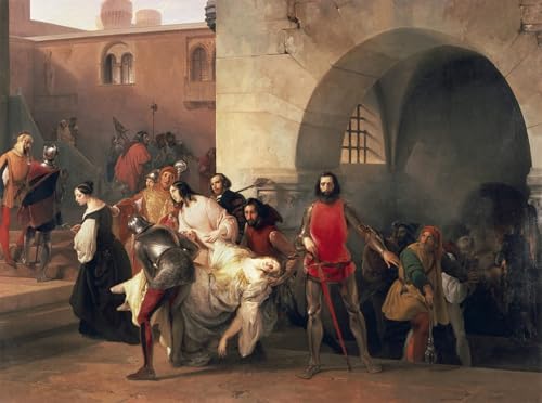 Toile Marco Visconti par Francesco Hayez reproduction d'art premium