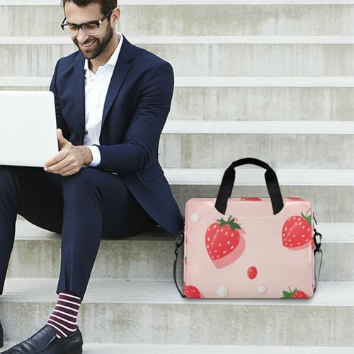 Maletín para portátil 15.6" rosa con correa y asa miniatura 3
