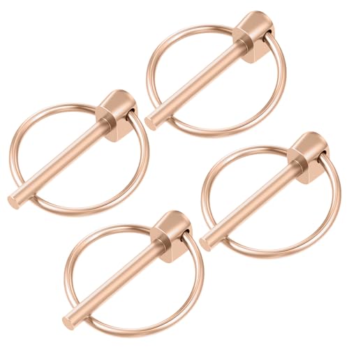 QFGasre Lot de 8 goupilles pliantes avec anneaux de direction pour tracteur, remorque, tracteurs, chariots, tondeuses à gazon, remorques (1,77 × 1,38 × 0,12 pouces)