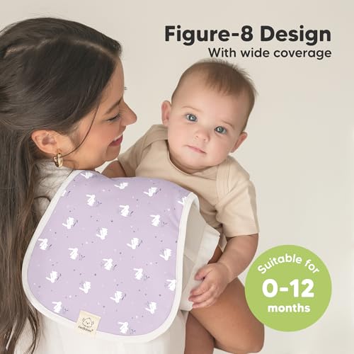 Image of Organic Burp Cloths Baby Boy & Girl - 5-Pack Super Absorbent Cotton Burping Cloths for Babies, Soft & Plush Newborn Spit Up Rags, Infant Towels for Milk Spit Up, Unisex, Large 21 inch x 10 inch (Lunaris)