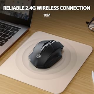 INPHIC Wireless Mouse Rechargeable, [Battery Level Visible], Silent Click USB 2.4G Cordless Mouse for Laptop PC Computer Tablets, 6 Buttons, 2400DPI 4 Adjustment Levels, Black