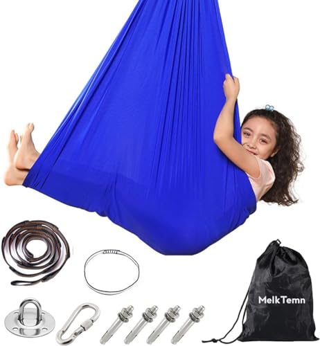 Sensory Swing for Kids Indoor with 360° Swivel Hanger for Calming & Relaxing with Special Needs, Sensory Swing Indoor Kids Adjustable Hammock Great for ADHD,Autism, Therapy Swings for Sensory Indoor