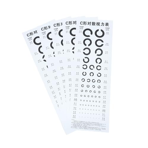 CHILDWEET 5 Sheets Visual Eye Exam Chart Vision Testing Chart Visual Exam Chart School Eye Chart PVC