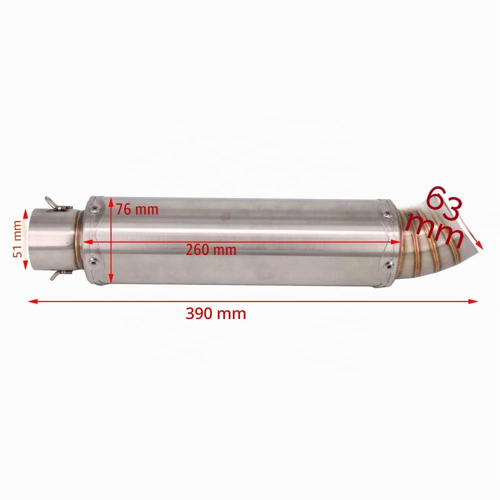 Motorrad Auspuff Universal - 51 mm Universal Motorrad Auspuff Sportauspuff mit für Dirt Bike Street Bike Scooter ATV