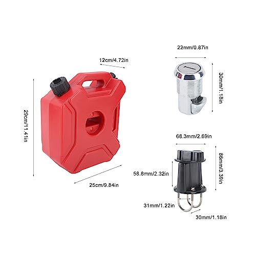 Gás Combustível Can5L 1,3 Galões Tanque Vermelho Grande Capacidade Portátil Gás Gasolina Recipiente