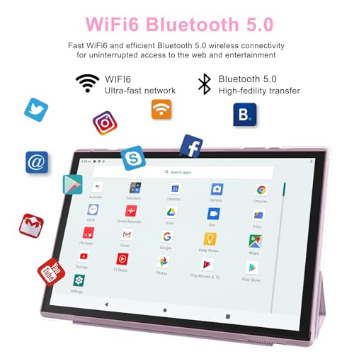 Image of 10 Inch Tablet Android 15 Tablets With Case Stylus 8GB RAM 32GB ROM Support 1TB Expand, 6000mah Battery 10 IN Android Tableta, Dual Camera WiFi-6 Bluetooth 10.1'' Android Tablet With Protective Cover