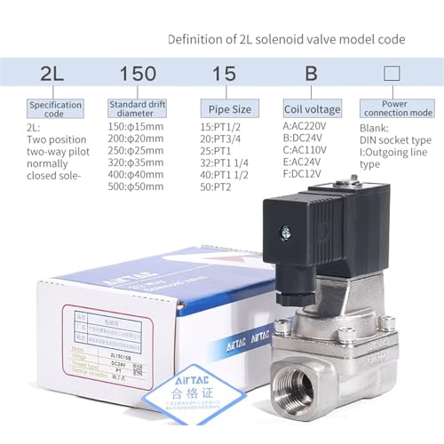 Électrovanne 2L200-20B aluminium vanne de commande pour air eau et huile - 4