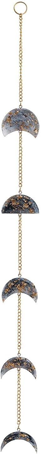 NINEFOX Moon Phase Wall Hanging Moon Decor Wall Decorations with Metal Chains for Office Nursery Bedroom Window Decorative Wall Art Ornaments