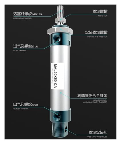 Mini vérin pneumatique MAL25 pour remplacer vos vérins de machines - 4