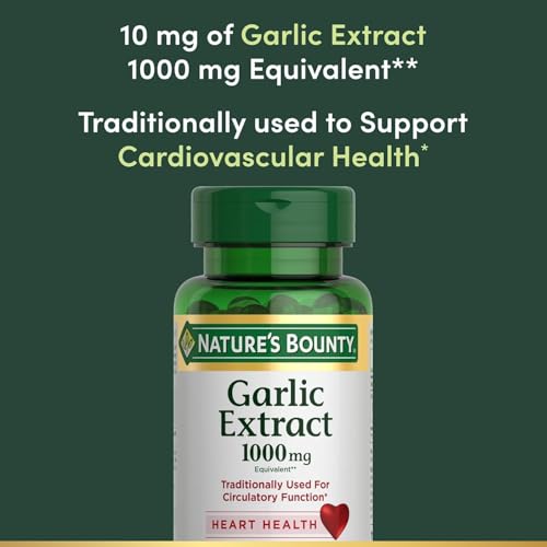 Nature\'s Bounty Garlic Extract 1000 mg Softgels 100 ea (Pack of 2)