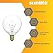 Sunlite G16.5 Incandescent Clear Light Bulb, 25W, 180 Lmns, 120V, Dimmable, Type G Globe Shape E12 Candelabra Screw Base, Decorative Vanity Mirror Bulbs, Title-20 Compliant, 2600K Soft White, 12 Pack