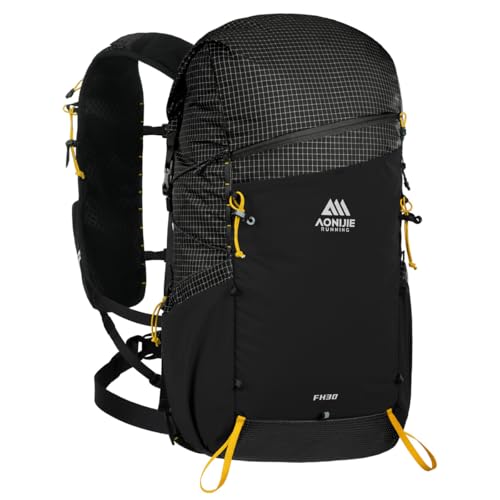 AONIJIE 30L große Kapazität Kletterrucksack im Freien Camping Daypack Reisetasche für Wandern Trekking Bergsteigen (schwarz)
