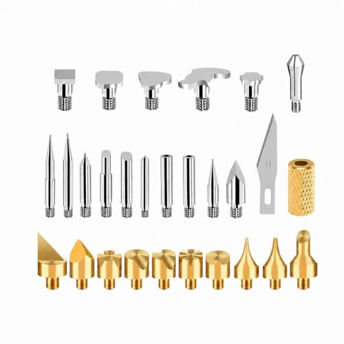 28 Pcs Wood Burning Tips Set, Stippling Tool Tips for Pyrography DIY Crafts