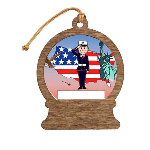 PrintedPerfection.com Personalized US Marines - Female Wooden Snow Globe Shaped Christmas Ornament