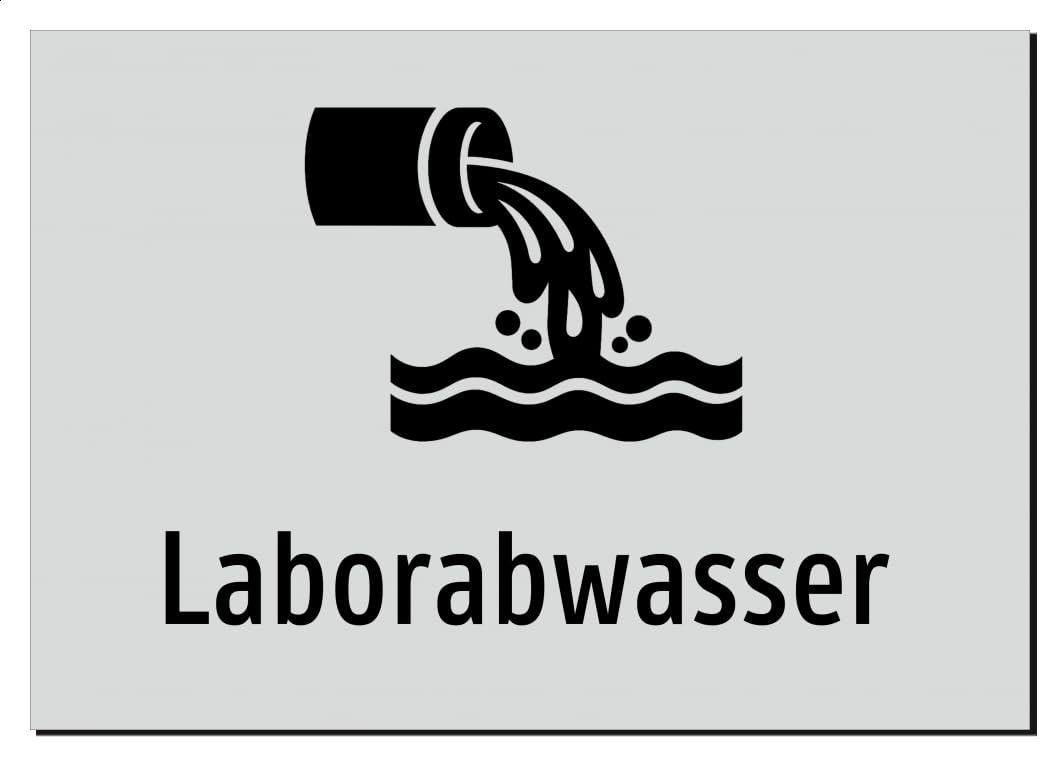 Laborabwasser | Aluminiumschild A2, 594 x 420mm | mit Symbolgrafik und Text
