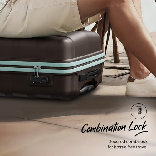 Image of Aristocrat Comet 8 Wheel Cabin (Small Size) Hard Case Trolley Bag | Combination Lock | Tough and Durable Polycarbonate Luggage | 3 Year International Warranty | 56 CM Suitcase for Travel | Dark Brown
