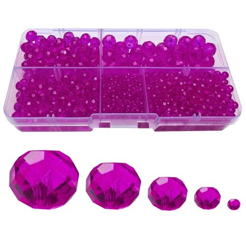 Image of Rose Red Rondelle Glass Beads for Jewelry Making, Faceted Briolette Crytal Spacer Beads for Bracelet Necklace Earring (2mm 4mm 6mm 8mm 10mm Mixed Sizes, 1000pcs)