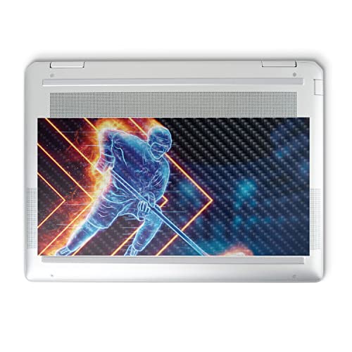Image of MightySkins Carbon Fiber Skin Compatible with HP Spectre x360 14 inch (2022) Full Wrap Kit - Glow Hockey | Protective, Durable Textured Carbon Fiber Finish | Easy to Apply | Made in The USA