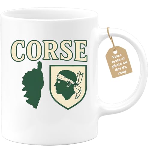 quotedazur Café-Croissant - Mug Personnalisé Tasse Cadeau Noël Corse - Blanc/Céramique