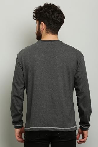 Image of ALMUDA Full Sleeve Round Neck Pure Cotton Printed Graphic Plain Solid Branded Longsleeve Fullhand T-Shirts for Men Stylish