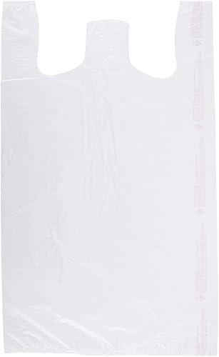 SSWBasics Bolsas grandes de plástico blanco para camisetas (caja de 500)  18 x 8 x 30 pulgadas  perfectas para restaurantes, tiendas de comestibles,