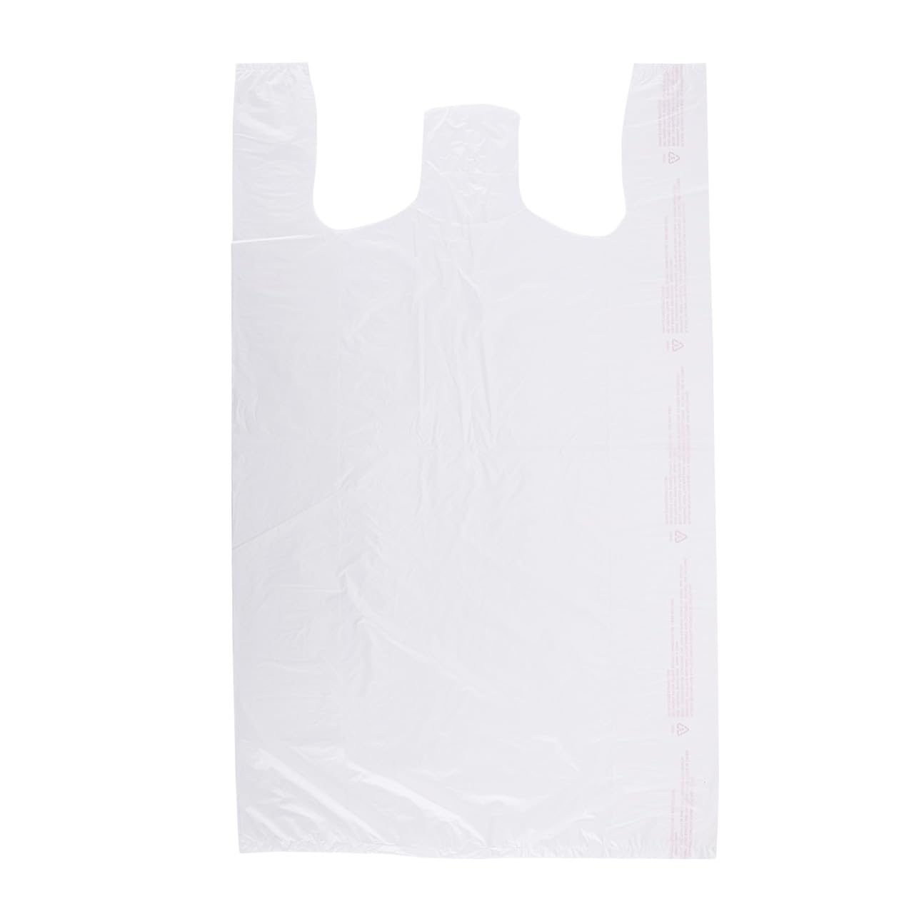 SSWBasics Large White Plastic T-Shirt Shopping Bags (Case of 500) - 18" x 8" x 30” - Perfect for Restaurant, Retail, Grocery, Takeout - Made of High Density Polyethylene Plastic (HDPE)