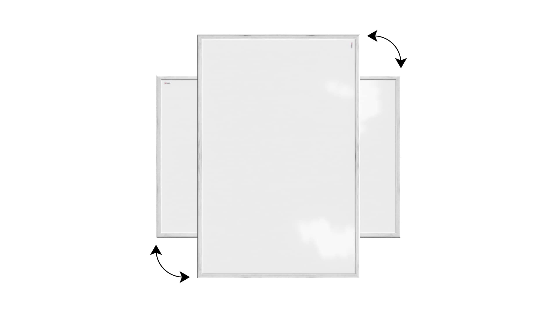ALLboards Whiteboard mit weißem Rahmen 90x60cm Magnettafel Weiß Magnetisch, Trocken Abwischbar