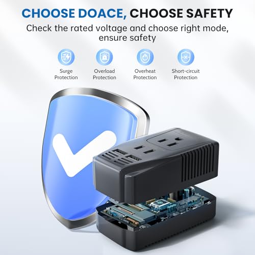 Image of Upgraded 2000W 220V to 110V Converter for European Travel, Voltage Converter US to Europe for Hair Dryer Straightener Curling Iron, 2300W Adapter with EU /UK /AU /US Plugs for Laptop Camera Cell Phone