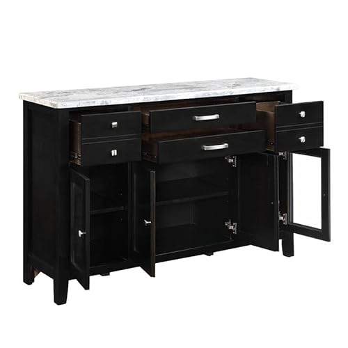 Acme Furniture Hussein Server, Marble And Black #TOP2