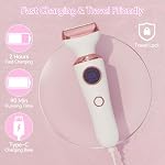 Electric Razor for Women, 4-in-1 Bikini Trimmer & Body Shaver for Face, Legs, Underarms, Pubic Hair, Rechargeable Wet/Dry Painless Hair Removal with LED Light & Travel Lock - Image 5