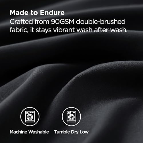 Bedsure Black Pillowcase Set - Queen Size (20x30 inches) Bed Pillow Cover - Brushed Microfiber, Wrinkle, Fade & Stain Resistant - Envelop Closure Pillow Case Set of 2