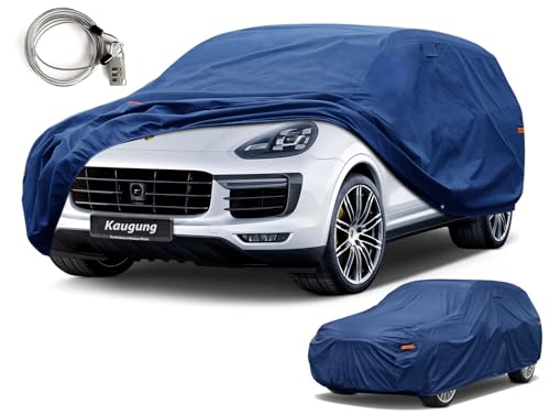 Kaugung Custom Fit Car Cover for Porsche Cayenne SUV & Coupe (Base, S, GTS, Turbo, E-Hybrid), Heavy Duty Waterproof All Weather Outdoor Protection, Breathable Large Luxury SUV Cover