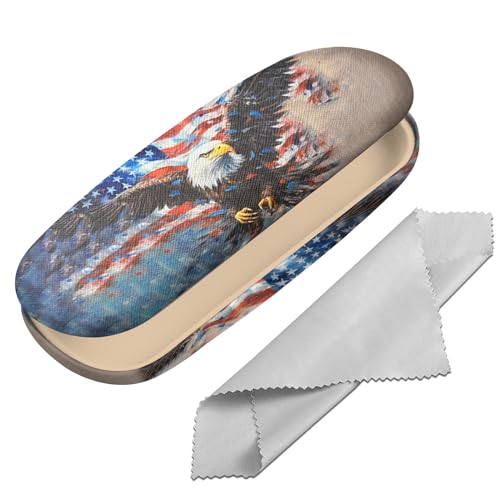 Image of Eyeglasses Case Hard Shell Protective Case for Glasses Eyeglass Box with Cleaning Cloth for Boys Men Man Cute Aesthetic