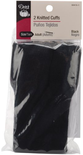 Dritz Adult Knitted Cuffs: Black - Thumbnail 2