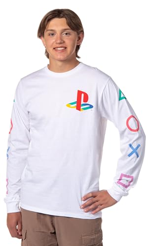 PlayStation Men's Console Controller Button Icons Adult Long