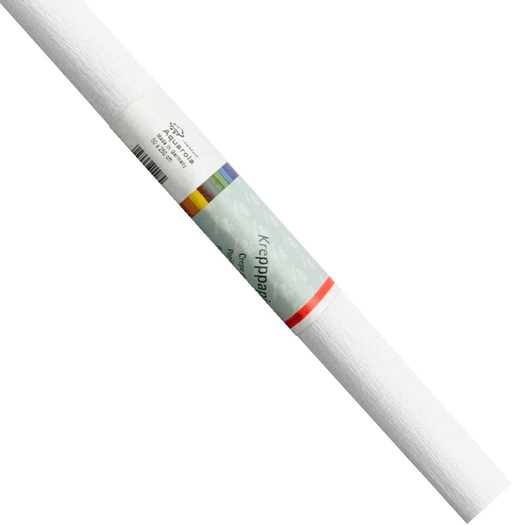 Staufen Aquarola 794008600-100 Crepe Paper White, 100 Rolls Each 50 x 250 cm, Non-Marking Craft Paper for School, Decoration, DIY & Floristry