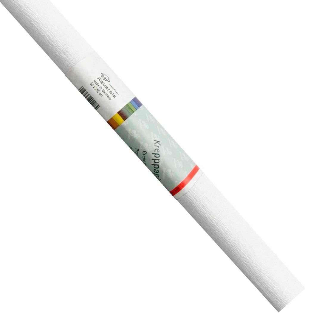 Staufen 794008600-100 – papier krepowany Aquarola biały, 100 rolek po 50 x 250 cm, niebrudzący papier do prac plastycznych dla szkół, dekoracji, majsterkowania i florystyki