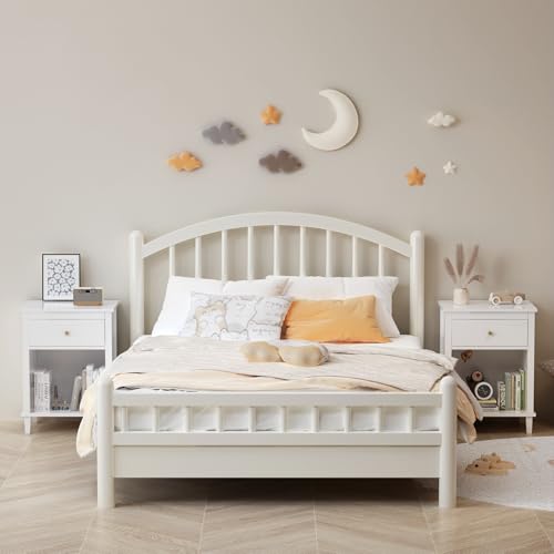 OOTDAY Nightstand with Drawer, 26.77''H Wooden Bedside Table, White by OOTDAY - Used condition - Image 7