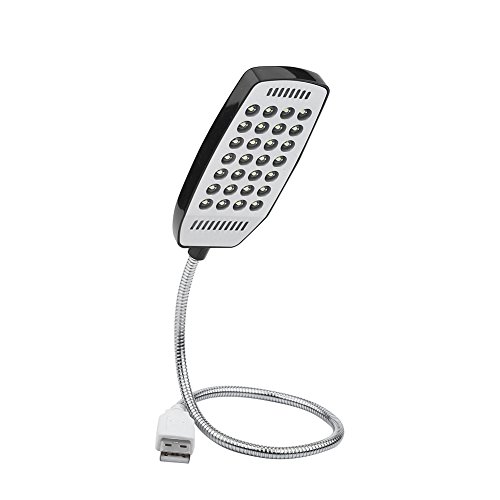 Pilipane USB Reading Lamp, 5V Flexible Gooseneck Mini USB 28 LED Portable Reading Light Computer Lamp with Switch for Laptop Desktop PC and Computer Keyboard(Black)